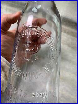 Antique 32 oz Soda Bottle Embossed Risedorph Bottling Kinderhook NY New York