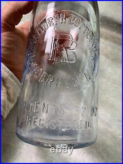 Antique 32 oz Soda Bottle Embossed Risedorph Bottling Kinderhook NY New York