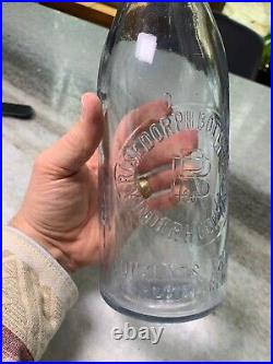 Antique 32 oz Soda Bottle Embossed Risedorph Bottling Kinderhook NY New York