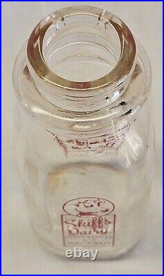 Antique 6 Glass Milk Bottle Skiff's Dairy Farm Gloversville NY 5 Digit Phone #