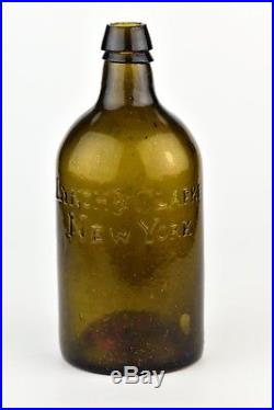 Antique American Quart Size LYNCH & CLARKE NEW YORK Glass Bottle