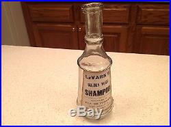 Antique Apothecary Barber Shampoo Bottle LeVarn's Mettowee New York Clear Bottle