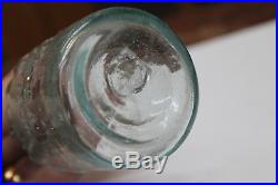 Antique Aqua 19c E. Waters Troy N. Y. Ink Bottle Hand Blown Small Chips Lip Edge