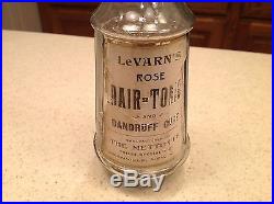 Antique Barber Hair Tonic Bottle Apothecary Le Varn's Granville New York