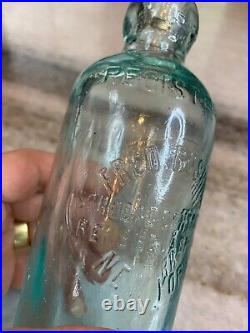 Antique Blob Top Fred Roshirt Bottle Schodack Center Rensselaer County NYC NY