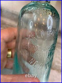 Antique Blob Top Fred Roshirt Bottle Schodack Center Rensselaer County NYC NY