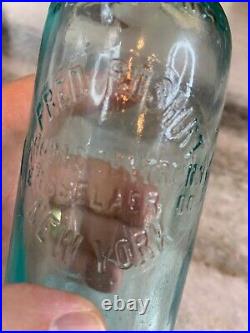 Antique Blob Top Fred Roshirt Bottle Schodack Center Rensselaer County NYC NY