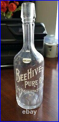 Antique Bottle BeeHive Pure Rye Hochstadter Co. N. Y