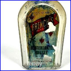 Antique Bottle French's Blue R T French Seltzer Soda Fountain Rochester NY