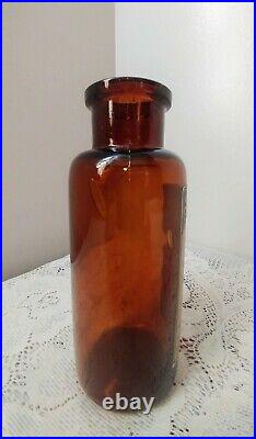 Antique Brown Glass Medicine Bottle withLabel William R. Warner & Co. NY St. Louis