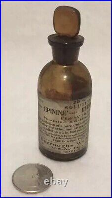 Antique Burroughs Welcome & Co Lollipop Top Medicine Bottle New York Rare Empty