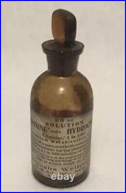 Antique Burroughs Welcome & Co Lollipop Top Medicine Bottle New York Rare Empty