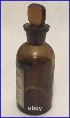 Antique Burroughs Welcome & Co Lollipop Top Medicine Bottle New York Rare Empty