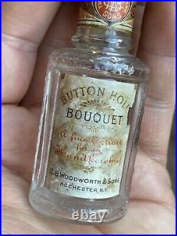 Antique CB Woodworth & Sons NY Bottle BUTTON HOLE BOUQET HANDKERCHIEF EXTRACT