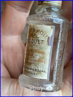 Antique CB Woodworth & Sons NY Bottle BUTTON HOLE BOUQET HANDKERCHIEF EXTRACT