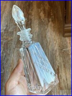 Antique CB Woodworth & Sons Perfume Triangle Bottle Rochester NY Splash Decanter