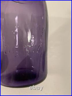 Antique CJFCo Mason's Improved Jar Clyde NY Amethyst Purple Quart Vintage RARE