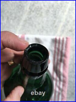 Antique Congress Empire Spring Saratoga New York Emerald Green Applied T Bottle