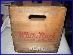 Antique Country USA White Rock Fairy Gay Pixie Soda Bottle Wood Art Box Stand Ny