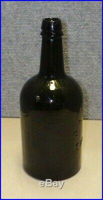 Antique D A Knowlton Saratoga NY Dark Olive Green Bottle Mineral Water 19th C LC