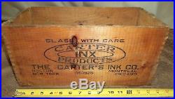 Antique Dovetailed CARTER's 146 RYTO Ink Bottle wood Crate Box PROP Boston, N. Y