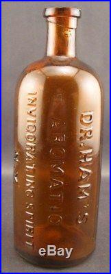 Antique Dr Ham's Aromatic Invigorating Spirit NY Bottle VGC