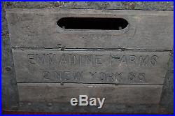 Antique Emmadine Farms New York Milk Bottle Crate Carrier-#1-Country Decor-LQQK