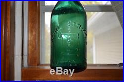 Antique Empire Spring Co Mineral Water Bottle Saratoga Ny Dark Emerald Green