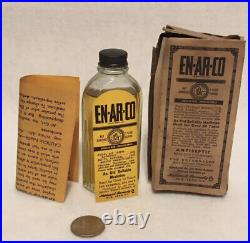 Antique En Ar Co Medicine Bottle WithBox National Remedy Co. New York Rare Version