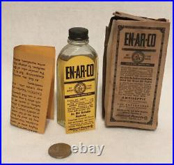 Antique En Ar Co Medicine Bottle WithBox National Remedy Co. New York Rare Version