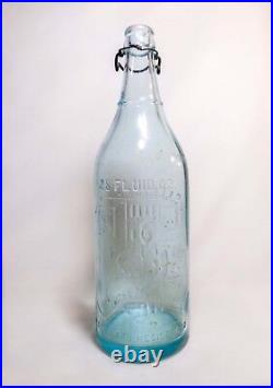 Antique G. B. Seely's Son 319-331 W15th St Nyc, 28 Oz Aqua Embossed Glass Bottle