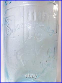 Antique G. B. Seely's Son 319-331 W15th St Nyc, 28 Oz Aqua Embossed Glass Bottle
