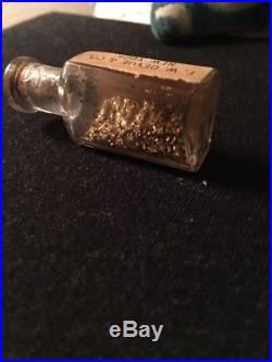Antique Glass Tiny Bottle Of Gold Flitter (Fairydust) Powder F. W. Devoe & Co NY