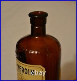 Antique Glyco Heroin Bottle Glass Apothecary Jar Medicine Drug New York Chemist