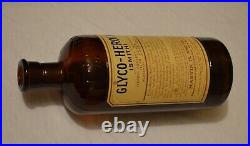 Antique Glyco Heroin Bottle Glass Apothecary Jar Medicine Drug New York Chemist