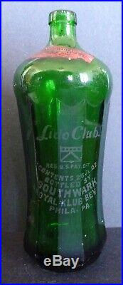 Antique Green Seltzer Bottle Beveled Glass Lido Club New York Royal Klub Philly