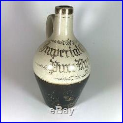 Antique Imperial Club Pure Rye Whiskey Jug NY EMPTY Bottle Sherwood Pottery PA