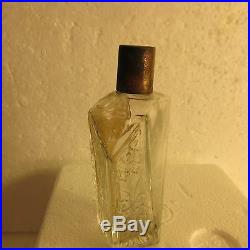 Antique JASMINE Perfume Glass Bottle New York VANLY Vantine VTG lid Paper Label