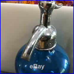 Antique KAY BEVERAGES CATSKILLS, NY 26oz Cobalt Blue Glass Soda Spritzer Bottle