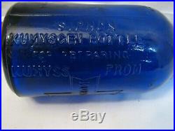 Antique Kumyscen Cobalt Blue Bottle for preparing Kumyss Reed Carnick NY Siphon