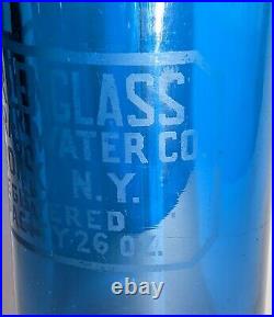 Antique L. Greenglass Mineral Water Co. Authentic Seltzer Bottle Bronx N. Y. Aqua