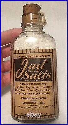 Antique Lad Salts Medicine Bottle Whitehall Pharmacal Co. New York NY Rare