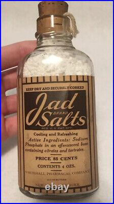 Antique Lad Salts Medicine Bottle Whitehall Pharmacal Co. New York NY Rare