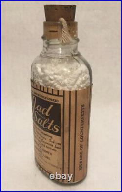 Antique Lad Salts Medicine Bottle Whitehall Pharmacal Co. New York NY Rare NOS
