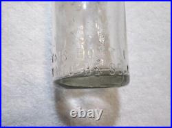 Antique M Clune Peekskill NY Glass Blob Top Soda Bottle Wire Bail Ceramic Stoppe