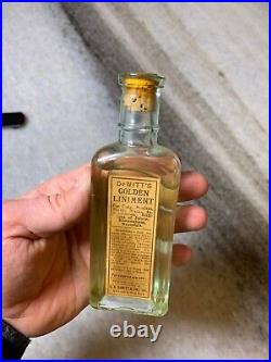 Antique Medicine Bottle Label UNOPENED Dewitt's Golden Liniment CHICAGO NEW YORK