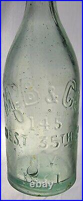 Antique Morgan Brothers M. B. & Co Beer Soda Bottle Manhattan NY Blob Top c1861