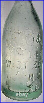 Antique Morgan Brothers M. B. & Co Beer Soda Bottle Manhattan NY Blob Top c1861