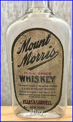 Antique Mount Morris Whiskey Bottle Elias & Samuels Pre Pro Rare Cotton Club