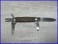 Antique N. Y. Knife Company/Hammer Brand, Bone Handle Boy Scout Knife c1914-1924